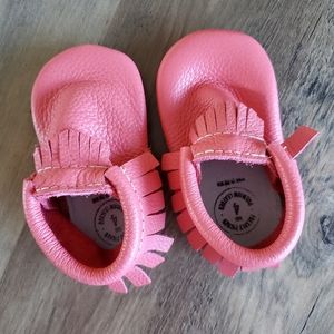 Freshly Picked Coral Baby Girl Moccasins